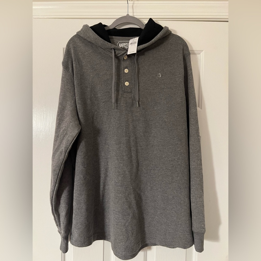 American Eagle men’s tall L waffle knot hoodie NWT